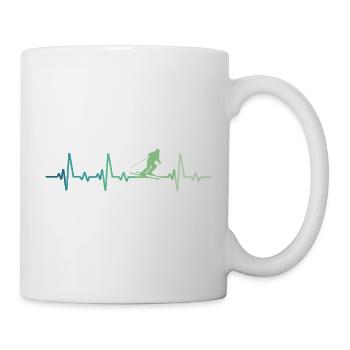 Skiing Skiing Heartbeat Skiing - Mug - white - Right