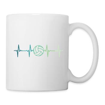 Volleyball heartbeat volleyball volleyball player - Mug - white - Right