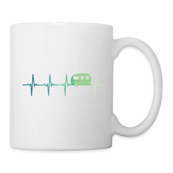 Karawanenherzschlag Camping Wohnwagen - Tasse - Weiß - Rechts