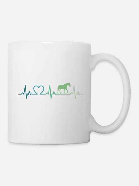 mon cheval battement de coeur chevaux - Mug blanc - blanc