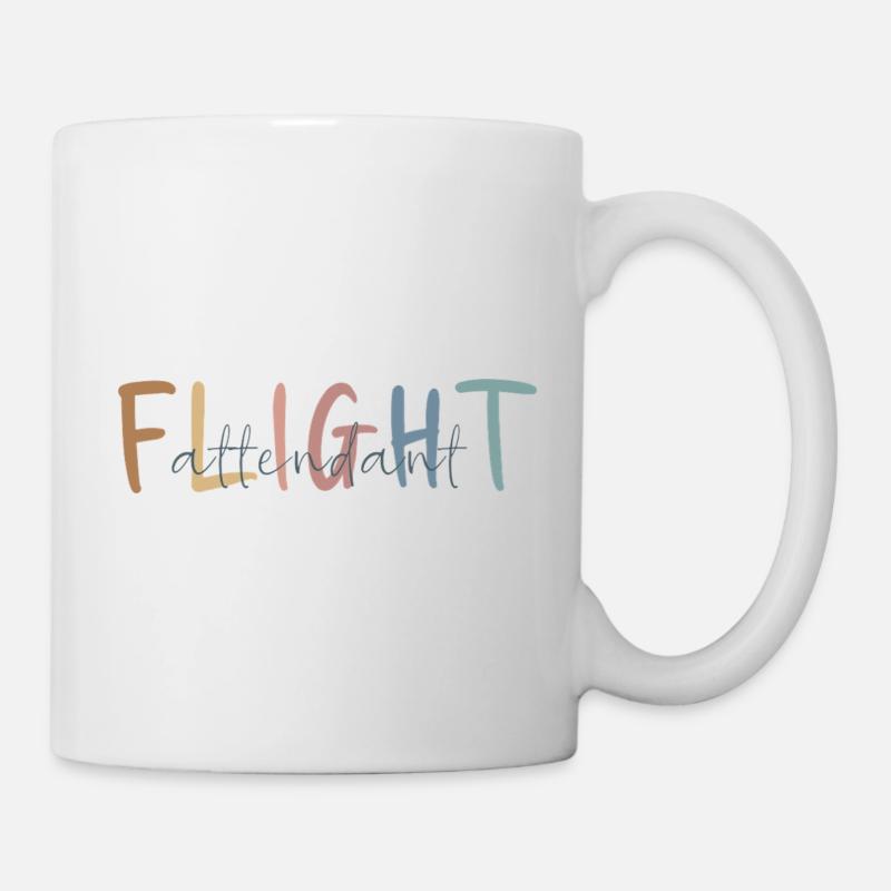 Flugbegleiter Geschenk - Flight Attendant Geschenk - Tasse - Weiß