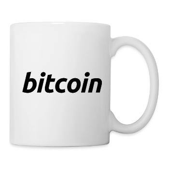 Bitcoin Wortkunst FinTech Typo Design - Tasse - Weiß - Rechts