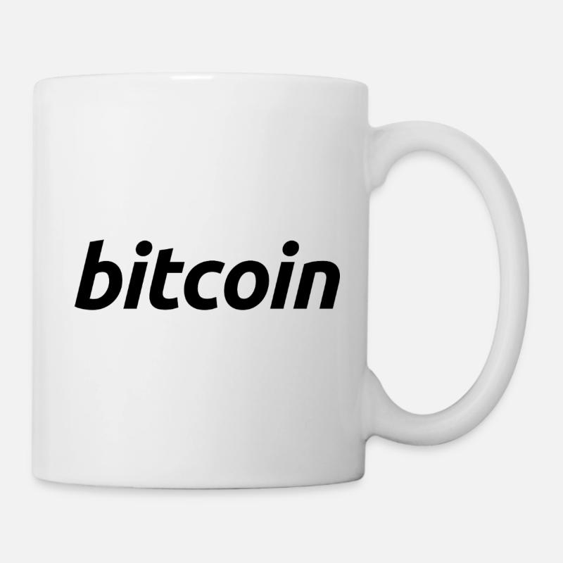 Art de mots Bitcoin : Conception de fautes de frappe FinTech - Mug blanc - blanc