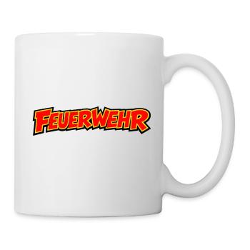 Feuerwehr Comic Schriftzug - Tasse - Weiß - Rechts