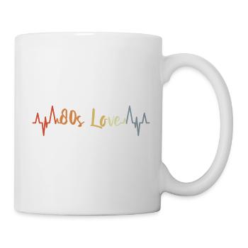 80er Jahre Herzlinie - Tasse - Weiß - Rechts