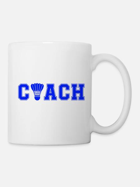 Coach Badminton Emblem - Tasse - Weiß