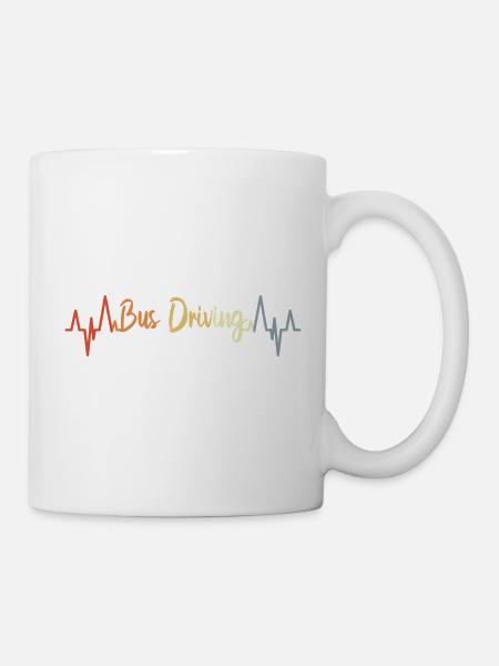 Busfahren Kardiogramm - Tasse - Weiß