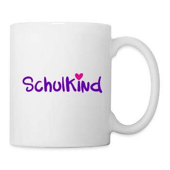 Schulkind Herz lila pink - Tasse - Weiß - Rechts