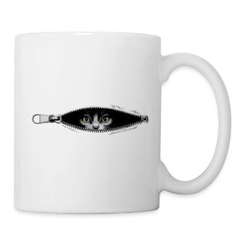 Cat Zipper Cat Mom Cat Cute Cats - Mug - white - Right