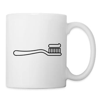Zahnbürste, Zahnarzt, Zähne putzen - Tasse - Weiß - Rechts