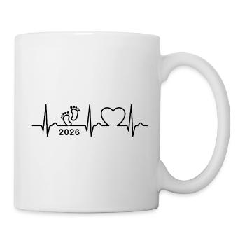 EKG Kurve - Herzkurve - Baby 2026 - Schwanger - Tasse - Weiß - Rechts