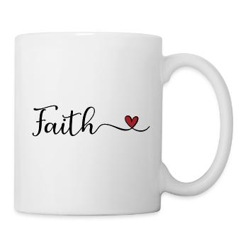Glaubenstypografie mit Herz - Tasse - Weiß - Rechts