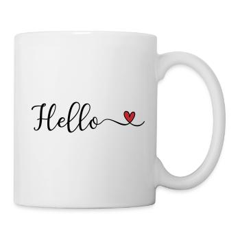 Bonjour Typographie du cœur - Mug blanc - blanc - Droite