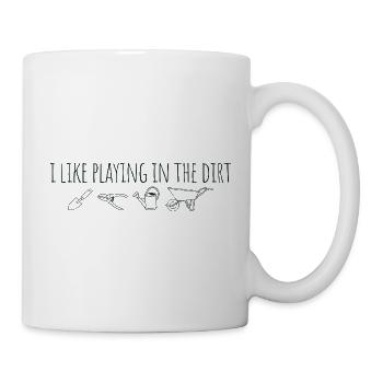 J’aime jouer dans la terre - jardinage - Mug blanc - blanc - Droite