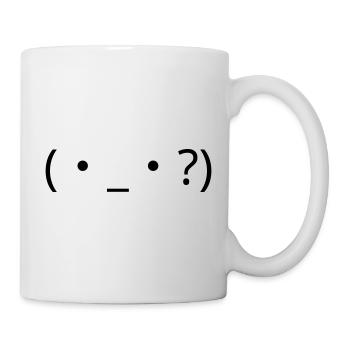 Verwirrtes Emote (・_・?) Fragezeichen - Tasse - Weiß - Rechts