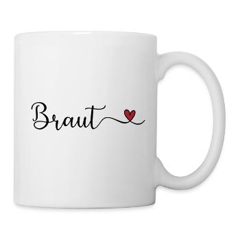 Braut Tyüpgraphie mit Herz - Tasse - Weiß - Rechts