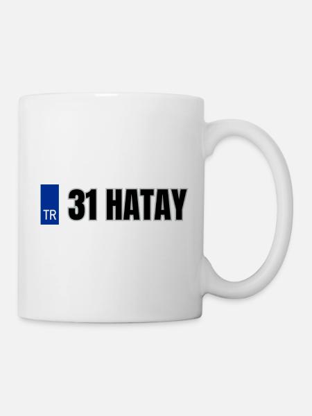 31 Hatay Kennzeichen | Türkisches Kennzeichen - Tasse - Weiß