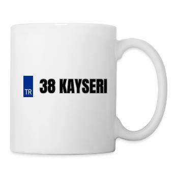 38 Kayseri Kennzeichen | Türkisches Kennzeichen - Tasse - Weiß - Rechts