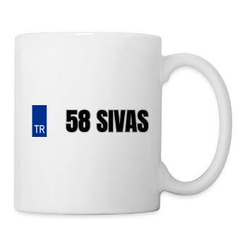 58 Sivas Kennzeichen | Türkisches Kennzeichen - Tasse - Weiß - Rechts