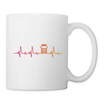 Truck Sunset Heartbeat Road Fahrer - Tasse - Weiß - Rechts