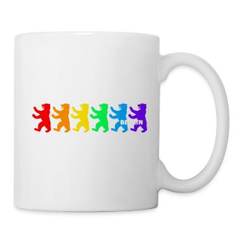 Berliner Bären / Regenbogenfarben - Tasse - Weiß - Rechts