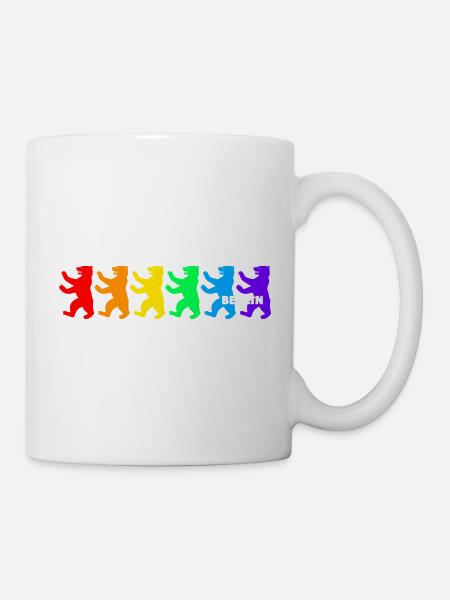 Berliner Bären / Regenbogenfarben - Tasse - Weiß