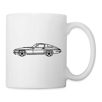 C2 Line Silhouette – Retro Muscle Art - Tasse - Weiß - Rechts