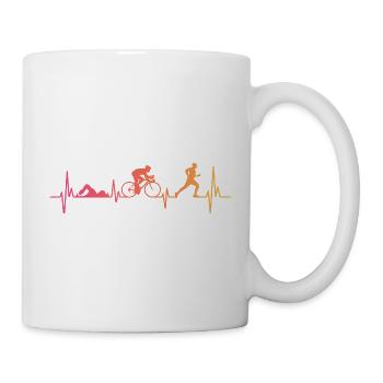 Triathlon Sunset Heartbeat Triathlet - Tasse - Weiß - Rechts