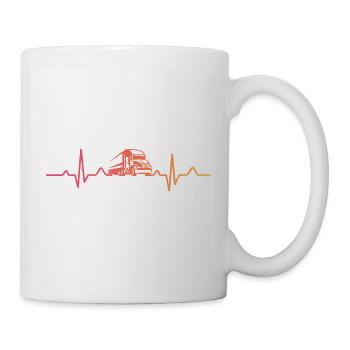 Trucker Sunset Heartbeat Trucker - Tasse - Weiß - Rechts