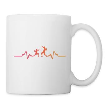 Sonnenuntergangs-Herzschlag-Fechten - Tasse - Weiß - Rechts
