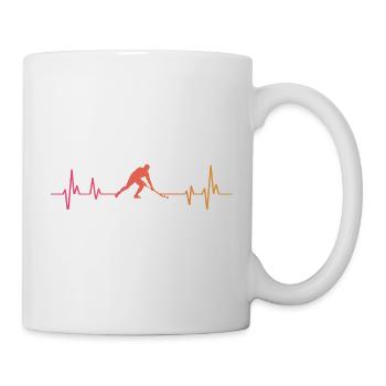 Feldhockey, Sonnenuntergangsherzschlag, Feldhockey - Tasse - Weiß - Rechts