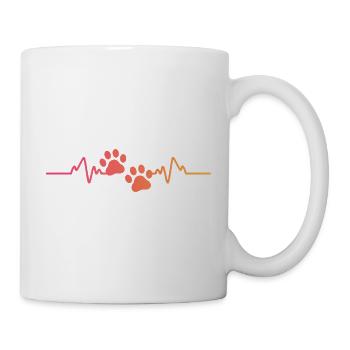 Sunset Dog Paw Heartbeat Dog - Mug - white - Right