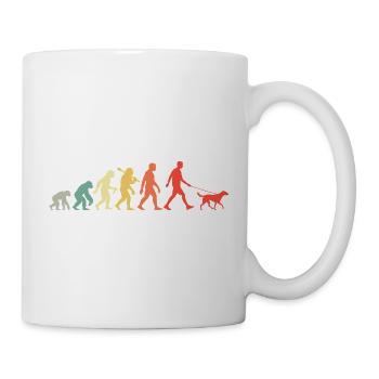 Walking Man with Dog Evolution for Men - Mug - white - Right