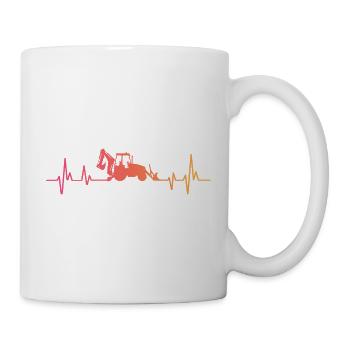 Backhoe Sunset Heartbeat Loader - Mug - white - Right