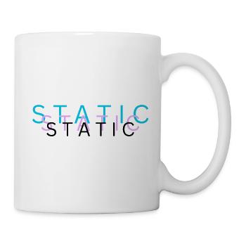 Static – Minimalistisches Glitch Typografie Design - Tasse - Weiß - Rechts