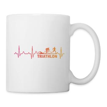 Triathlon herzschlag triathlete triathletin - Tasse - Weiß - Rechts