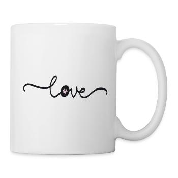 Love Schriftzug mit Pfote – Edles Hunde Design - Tasse - Weiß - Rechts