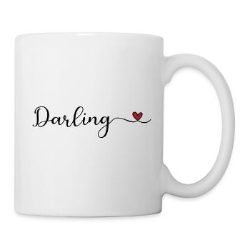 Darling Herz Typographie - Tasse - Weiß - Rechts