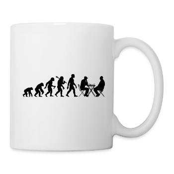 Schach Schachspieler Evolution mit Schachbrett - Tasse - Weiß - Rechts