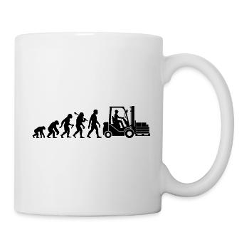Gabelstapler Evolution Für Staplerfahrer Lagerist - Tasse - Weiß - Rechts