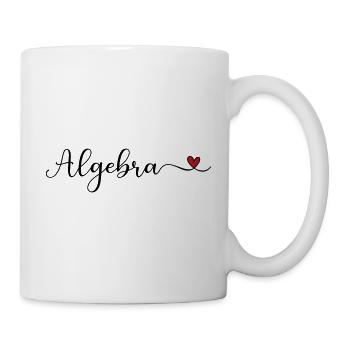Algebra Schriftzug mit Herz - Tasse - Weiß - Rechts