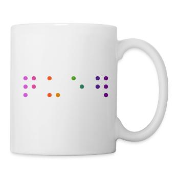 Queer-Kontraktierte Braille - Tasse - Weiß - Rechts