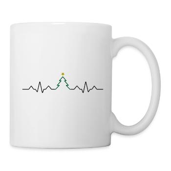 Weihnachtsbaum Herzschlag EKG Weihnachten - Tasse - Weiß - Rechts