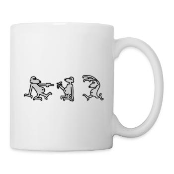 Lustige Affen - Tasse - Weiß - Rechts