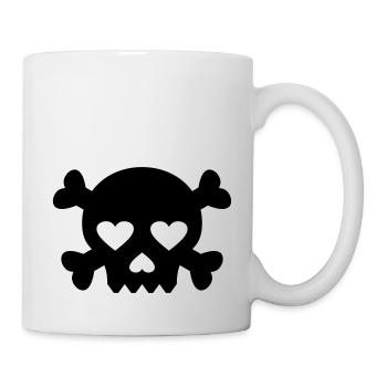 heart skull - Mug - white - Right