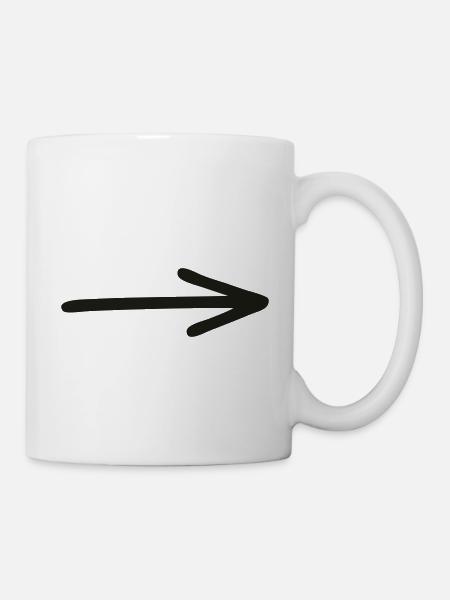pfeil nach rechts - Tasse - Weiß
