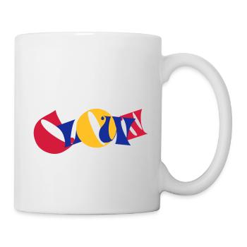 Clown Lettres colorées Texte Logo Drôle Drôle - Mug blanc - blanc - Droite