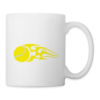 tennisball_flames_colour - Tasse - Weiß - Rechts