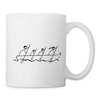 Boat Kanu Rudern Vater, Mutter, zwei Jungs - Tasse - Weiß - Rechts