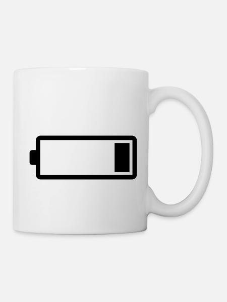 Akku, 20 Prozent - Tasse - Weiß